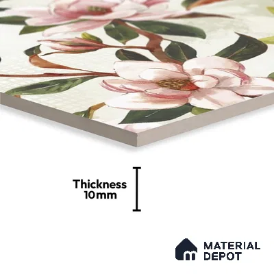 Subway Floral Wall Tile TL 06432 B Coastal Lilac Fiore 8 x 8 inch Ceramic Matte Finish - 10 mm | 8 Random Design | Suitable for Accent / Feature Walls, Bathroom, Kitchen Wall & Backsplashes (Sample)