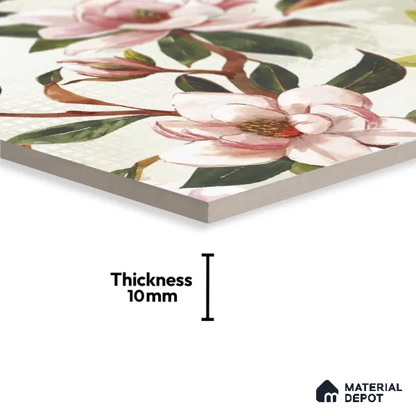 Subway Floral Wall Tile TL 06432 B Coastal Lilac Fiore 8 x 8 inch Ceramic Matte Finish - 10 mm | 8 Random Design | Suitable for Accent / Feature Walls, Bathroom, Kitchen Wall & Backsplashes (Sample)