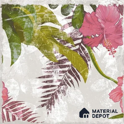Subway Floral Wall Tile TL 06432 G Coastal Lilac Selva 8 x 8 inch Ceramic Matte Finish - 10 mm | 16 Random Design | Suitable for Accent / Feature Walls, Bathroom, Kitchen Wall & Backsplashes (Sample)