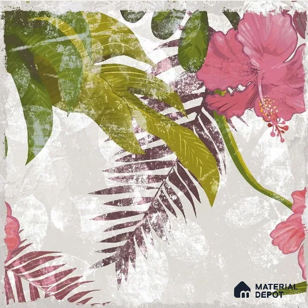 Subway Floral Wall Tile TL 06432 G Coastal Lilac Selva 8 x 8 inch Ceramic Matte Finish - 10 mm | 16 Random Design | Suitable for Accent / Feature Walls, Bathroom, Kitchen Wall & Backsplashes (Sample)