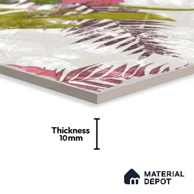 Subway Floral Wall Tile TL 06432 G Coastal Lilac Selva 8 x 8 inch Ceramic Matte Finish - 10 mm | 16 Random Design | Suitable for Accent / Feature Walls, Bathroom, Kitchen Wall & Backsplashes (Sample)