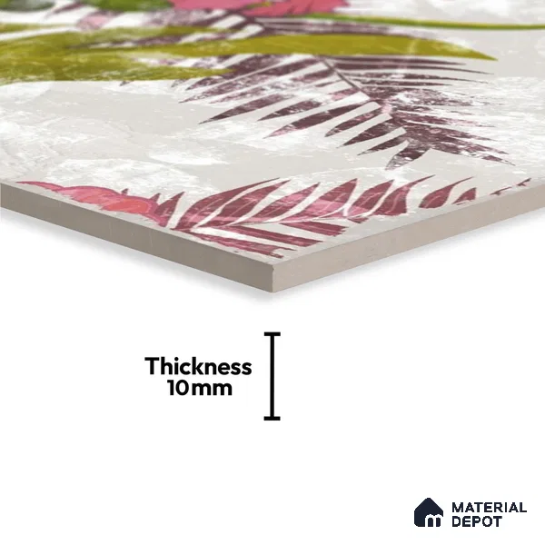 Subway Floral Wall Tile TL 06432 G Coastal Lilac Selva 8 x 8 inch Ceramic Matte Finish - 10 mm | 16 Random Design | Suitable for Accent / Feature Walls, Bathroom, Kitchen Wall & Backsplashes (Sample)