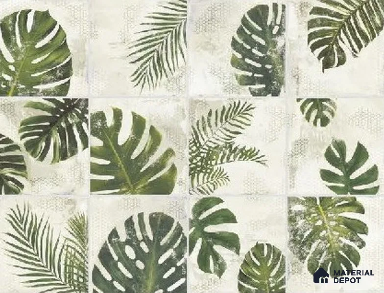 Subway Floral Wall Tile TL 06432 Coastal Lilac Amazonia 8 x 8 inch Ceramic Matte Finish - 10 mm | 12 Random Design | Suitable for Accent / Feature Walls, Bathroom, Kitchen Wall & Backsplashes (Sample)