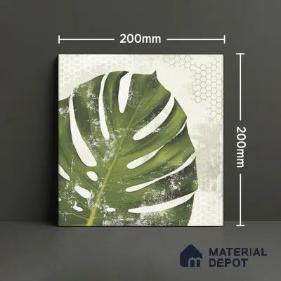 Subway Floral Wall Tile TL 06432 Coastal Lilac Amazonia 8 x 8 inch Ceramic Matte Finish - 10 mm | 12 Random Design | Suitable for Accent / Feature Walls, Bathroom, Kitchen Wall & Backsplashes (Sample)