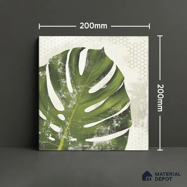 Subway Floral Wall Tile TL 06432 Coastal Lilac Amazonia 8 x 8 inch Ceramic Matte Finish - 10 mm | 12 Random Design | Suitable for Accent / Feature Walls, Bathroom, Kitchen Wall & Backsplashes (Sample)