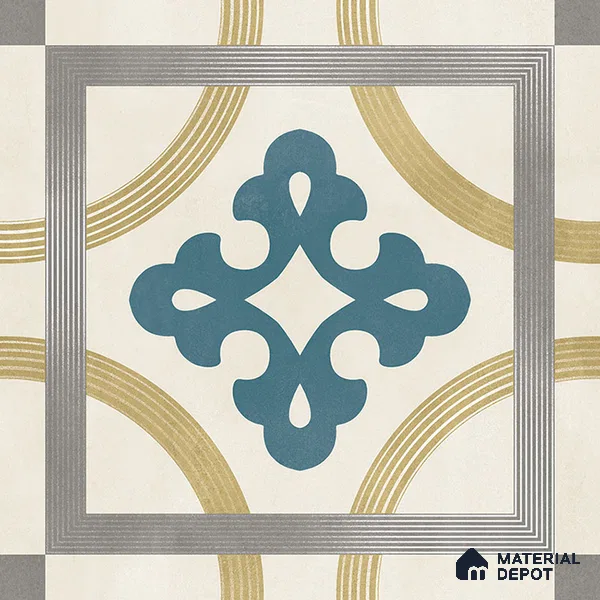 Moroccan Wall & Floor Tile TL 06442 C Vintagia Olean 8 x 8 inch Ceramic Matte Finish - 10 mm  | Suitable for Accent / Feature Walls, Bathroom, Kitchen Wall & Backsplashes (Sample)
