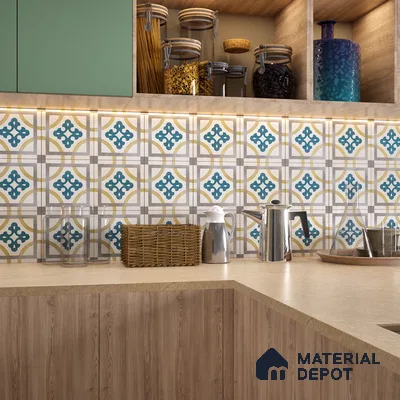 Moroccan Wall & Floor Tile TL 06442 C Vintagia Olean 8 x 8 inch Ceramic Matte Finish - 10 mm  | Suitable for Accent / Feature Walls, Bathroom, Kitchen Wall & Backsplashes (Sample)