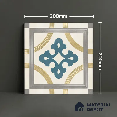 Moroccan Wall & Floor Tile TL 06442 C Vintagia Olean 8 x 8 inch Ceramic Matte Finish - 10 mm  | Suitable for Accent / Feature Walls, Bathroom, Kitchen Wall & Backsplashes (Sample)