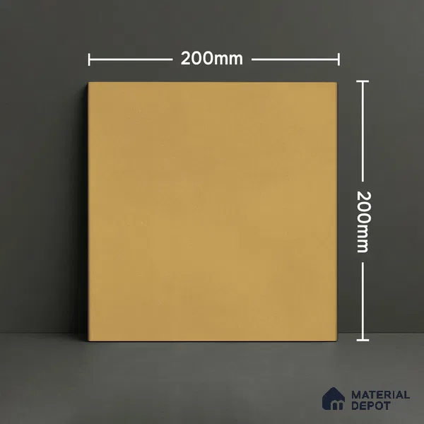 Plain Wall & Floor Tile TL 06442 D Vintagia Retro Gold 8 x 8 inch Ceramic Matte Finish - 10 mm  | Suitable for Accent / Feature Walls, Bathroom, Kitchen Wall & Backsplashes (Sample)