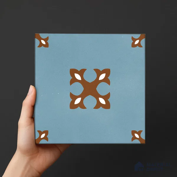 Moroccan Wall & Floor Tile TL 06446 C Vintagia Retro Luxor Ocean 8 x 8 inch Ceramic Matte Finish - 10 mm  | Suitable for Accent / Feature Walls, Bathroom, Kitchen Wall & Backsplashes (Sample)
