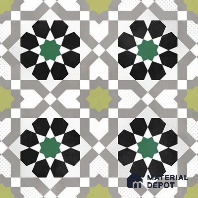Moroccan Wall & Floor Tile TL 06441 D Vintagia Onde 8 x 8 inch Ceramic Matte Finish - 10 mm  | Suitable for Accent / Feature Walls, Bathroom, Kitchen Wall & Backsplashes (Sample)