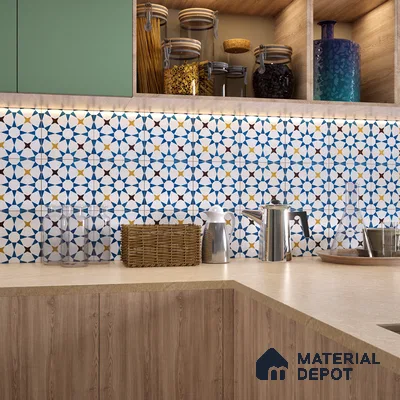 Moroccan Wall & Floor Tile TL 06441 E Vintagia Prisma 8 x 8 inch Ceramic Matte Finish - 10 mm  | Suitable for Accent / Feature Walls, Bathroom, Kitchen Wall & Backsplashes (Sample)