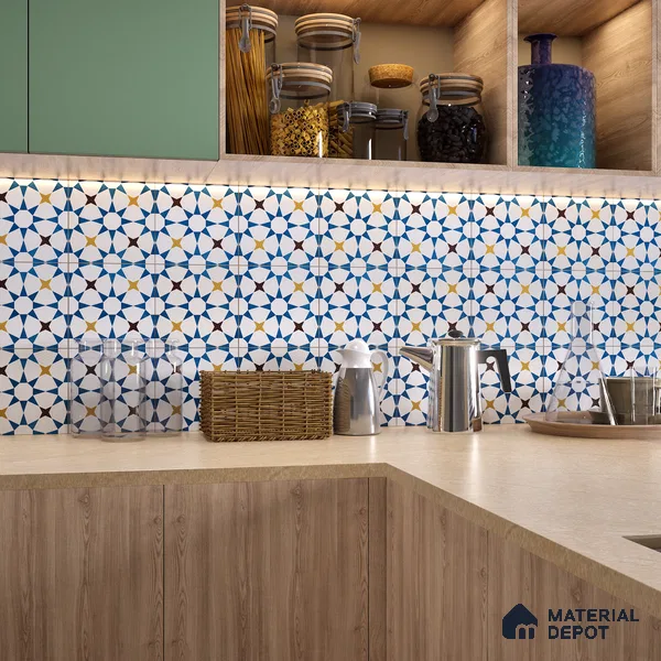 Moroccan Wall & Floor Tile TL 06441 E Vintagia Prisma 8 x 8 inch Ceramic Matte Finish - 10 mm  | Suitable for Accent / Feature Walls, Bathroom, Kitchen Wall & Backsplashes (Sample)