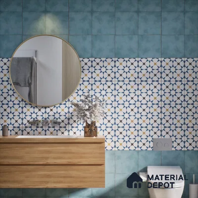 Moroccan Wall & Floor Tile TL 06441 E Vintagia Prisma 8 x 8 inch Ceramic Matte Finish - 10 mm  | Suitable for Accent / Feature Walls, Bathroom, Kitchen Wall & Backsplashes (Sample)
