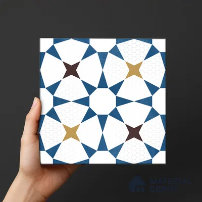 Moroccan Wall & Floor Tile TL 06441 E Vintagia Prisma 8 x 8 inch Ceramic Matte Finish - 10 mm  | Suitable for Accent / Feature Walls, Bathroom, Kitchen Wall & Backsplashes (Sample)