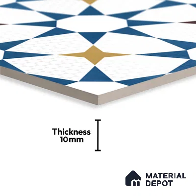 Moroccan Wall & Floor Tile TL 06441 E Vintagia Prisma 8 x 8 inch Ceramic Matte Finish - 10 mm  | Suitable for Accent / Feature Walls, Bathroom, Kitchen Wall & Backsplashes (Sample)