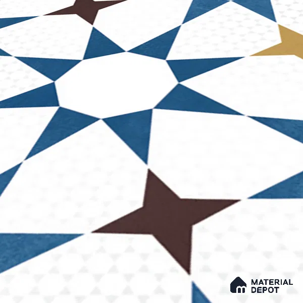Moroccan Wall & Floor Tile TL 06441 E Vintagia Prisma 8 x 8 inch Ceramic Matte Finish - 10 mm  | Suitable for Accent / Feature Walls, Bathroom, Kitchen Wall & Backsplashes (Sample)