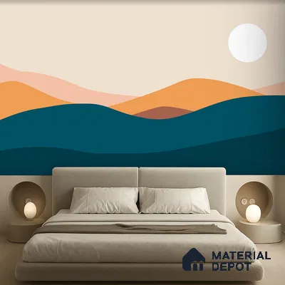 Endless Landscape Sunny Blossom Crescent Scene | WP 04159 B Non Woven Matte Finish Abstract Style Premium Customized size Wallpaper | 150 GSM WP01MTF Paper | (MOQ = 30 Sq. Ft.)