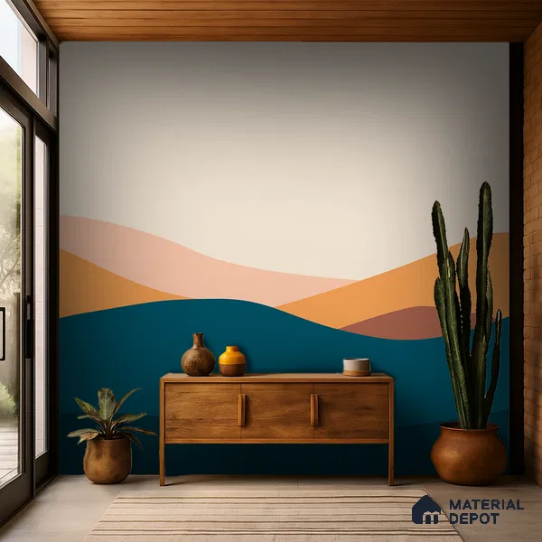 Endless Landscape Sunny Blossom Crescent Scene | WP 04159 B Non Woven Matte Finish Abstract Style Premium Customized size Wallpaper | 150 GSM WP01MTF Paper | (MOQ = 30 Sq. Ft.)
