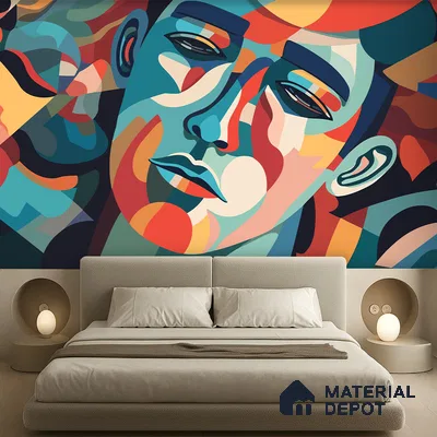 Emotional Geometry | WP 04152 B Non Woven Matte Finish Abstract Style Premium Customized size Wallpaper | 150 GSM WP01MTF Paper | (MOQ = 30 Sq. Ft.)