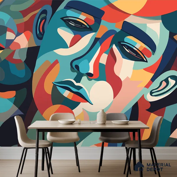 Emotional Geometry | WP 04152 B Non Woven Matte Finish Abstract Style Premium Customized size Wallpaper | 150 GSM WP01MTF Paper | (MOQ = 30 Sq. Ft.)