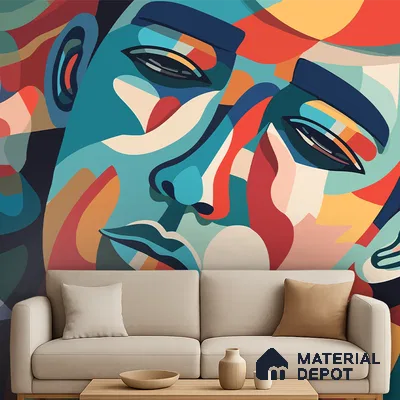 Emotional Geometry | WP 04152 B Non Woven Matte Finish Abstract Style Premium Customized size Wallpaper | 150 GSM WP01MTF Paper | (MOQ = 30 Sq. Ft.)