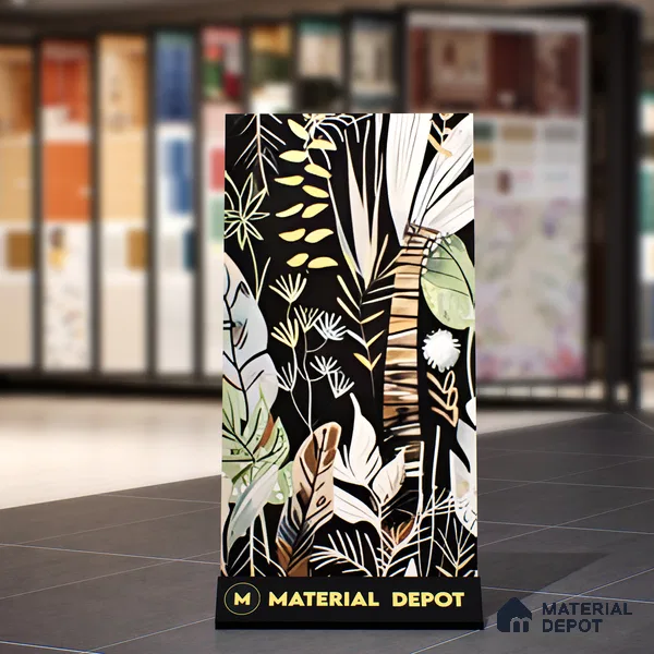 Tropical Wall Tile | TL 07191 B Fiore Foglie Black | 4 ft x 2 ft Matte Finish Vitrified Tile - 9 mm | Suitable For Living Room, Bathroom, Dining Area (Sample)