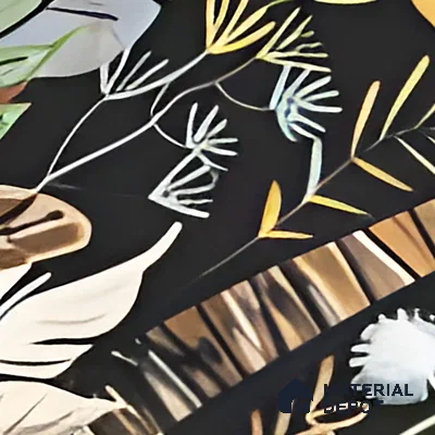 Tropical Wall Tile | TL 07191 B Fiore Foglie Black | 4 ft x 2 ft Matte Finish Vitrified Tile - 9 mm | Suitable For Living Room, Bathroom, Dining Area (Sample)