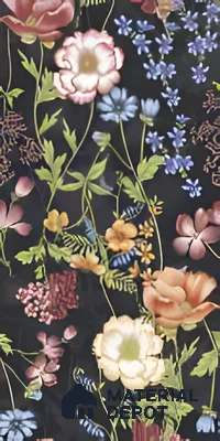 Floral Wall Tile | TL 07191 C Floreale Fiore Black | 4 ft x 2 ft Matte Finish Vitrified Tile - 9 mm | Suitable For Living Room, Bathroom, Dining Area (Sample)
