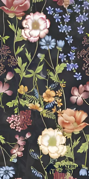 Floral Wall Tile | TL 07191 C Floreale Fiore Black | 4 ft x 2 ft Matte Finish Vitrified Tile - 9 mm | Suitable For Living Room, Bathroom, Dining Area (Sample)
