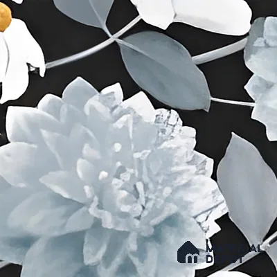 Floral Wall Tile | TL 07191 Stampa Floreale Black | 4 ft x 2 ft Matte Finish Vitrified Tile - 9 mm | Suitable For Living Room, Bathroom, Dining Area (Sample)