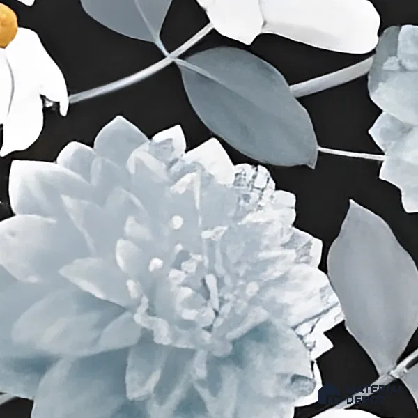Floral Wall Tile | TL 07191 Stampa Floreale Black | 4 ft x 2 ft Matte Finish Vitrified Tile - 9 mm | Suitable For Living Room, Bathroom, Dining Area (Sample)