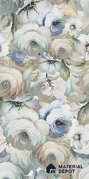 Floral Wall Tile TL 10150 Mural Art Verde 4 ft x 2 ft Vitrified Glossy Finish Tile - 9 mm | Suitable for Bathroom, Accent/Feature Wall, Dining Area