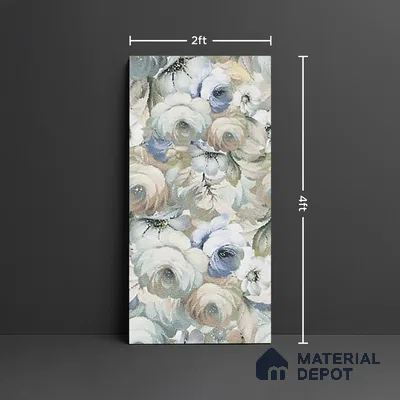 Floral Wall Tile TL 10150 Mural Art Verde 4 ft x 2 ft Vitrified Glossy Finish Tile - 9 mm | Suitable for Bathroom, Accent/Feature Wall, Dining Area
