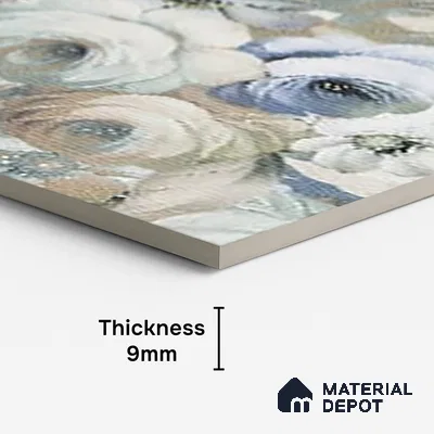 Floral Wall Tile TL 10150 Mural Art Verde 4 ft x 2 ft Vitrified Glossy Finish Tile - 9 mm | Suitable for Bathroom, Accent/Feature Wall, Dining Area