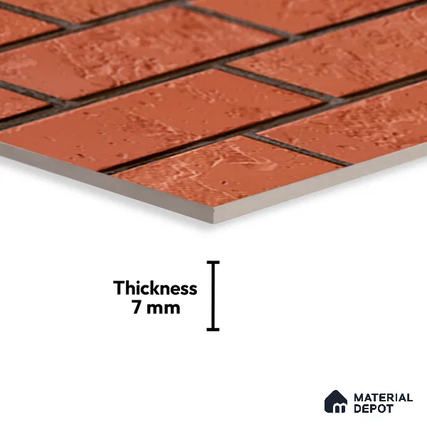 Brick Wall Tile TL 05775 Mystic Red 450x300 mm Glossy Finish Ceramic Tile - 7 mm