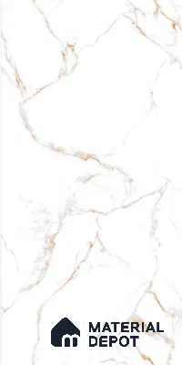 Budget Friendly Marble Floor & Wall Tile Value For Money TL 05599 White Napes 4 ft x 2 ft - Vitrified Glossy Finish -9 mm | 3 Random Design | Suitable for Living Room, Bedroom & Bathroom