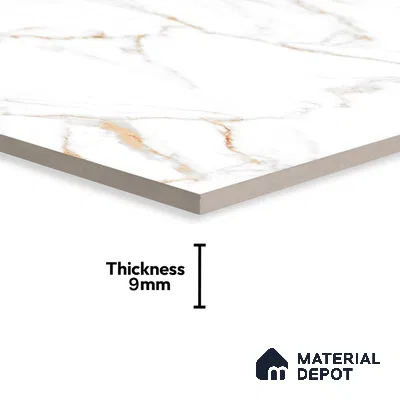 Budget Friendly Marble Floor & Wall Tile Value For Money TL 05599 White Napes 4 ft x 2 ft - Vitrified Glossy Finish -9 mm | 3 Random Design | Suitable for Living Room, Bedroom & Bathroom