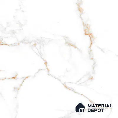 Budget Friendly Marble Floor & Wall Tile Value For Money TL 05599 White Napes 4 ft x 2 ft - Vitrified Glossy Finish -9 mm | 3 Random Design | Suitable for Living Room, Bedroom & Bathroom