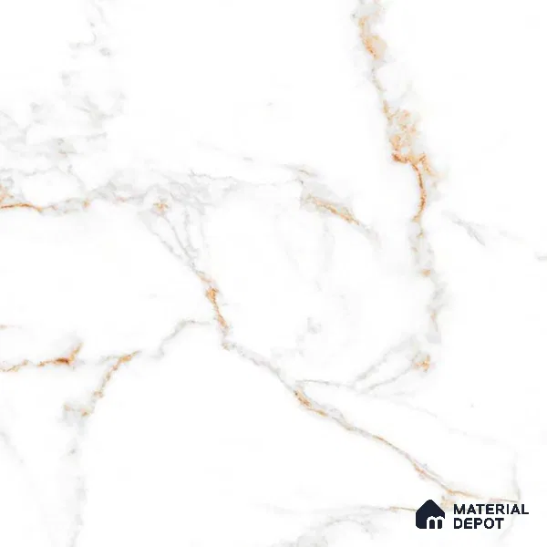 Budget Friendly Marble Floor & Wall Tile Value For Money TL 05599 White Napes 4 ft x 2 ft - Vitrified Glossy Finish -9 mm | 3 Random Design | Suitable for Living Room, Bedroom & Bathroom