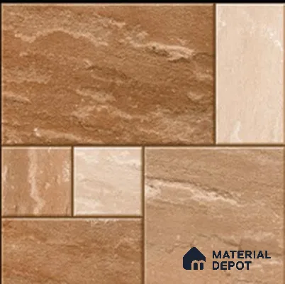 Budget Friendly Stone Look Value for Money Parking  Floor Tile 16 x 16 inch | TL 00597 | Vitrified Matte Finish Tile - 12 mm | Suitable For Parking, Outdoor, Balcony & Terrace | Pattern Alignment May Vary | 2-3 mm Spacer is Mandatory