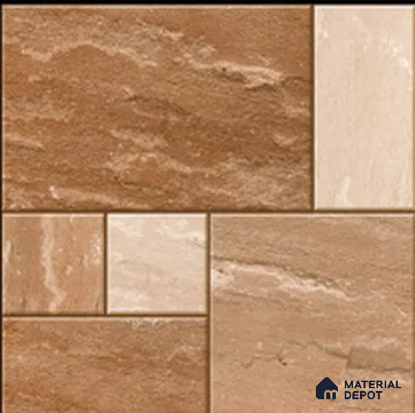Budget Friendly Stone Look Value for Money Parking  Floor Tile 16 x 16 inch | TL 00597 | Vitrified Matte Finish Tile - 12 mm | Suitable For Parking, Outdoor, Balcony & Terrace | Pattern Alignment May Vary | 2-3 mm Spacer is Mandatory