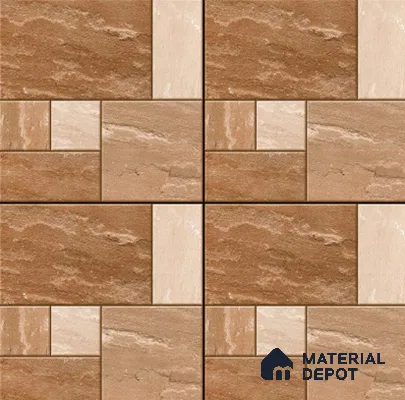 Budget Friendly Stone Look Value for Money Parking  Floor Tile 16 x 16 inch | TL 00597 | Vitrified Matte Finish Tile - 12 mm | Suitable For Parking, Outdoor, Balcony & Terrace | Pattern Alignment May Vary | 2-3 mm Spacer is Mandatory