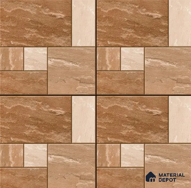 Budget Friendly Stone Look Value for Money Parking  Floor Tile 16 x 16 inch | TL 00597 | Vitrified Matte Finish Tile - 12 mm | Suitable For Parking, Outdoor, Balcony & Terrace | Pattern Alignment May Vary | 2-3 mm Spacer is Mandatory