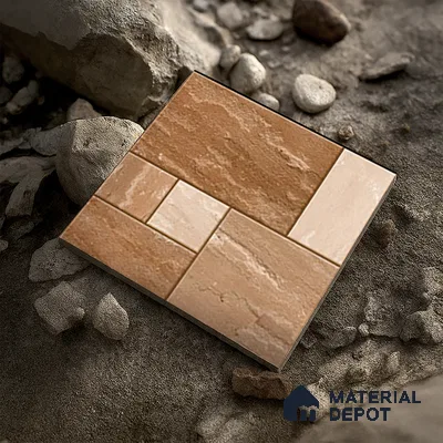 Budget Friendly Stone Look Value for Money Parking  Floor Tile 16 x 16 inch | TL 00597 | Vitrified Matte Finish Tile - 12 mm | Suitable For Parking, Outdoor, Balcony & Terrace | Pattern Alignment May Vary | 2-3 mm Spacer is Mandatory