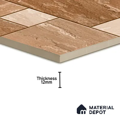 Budget Friendly Stone Look Value for Money Parking  Floor Tile 16 x 16 inch | TL 00597 | Vitrified Matte Finish Tile - 12 mm | Suitable For Parking, Outdoor, Balcony & Terrace | Pattern Alignment May Vary | 2-3 mm Spacer is Mandatory