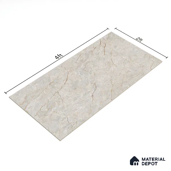Marble Floor & Wall Tile TL 05622 Natural Mantana 4 ft x 2 ft Matte Finish Vitrified Tile - 9 mm