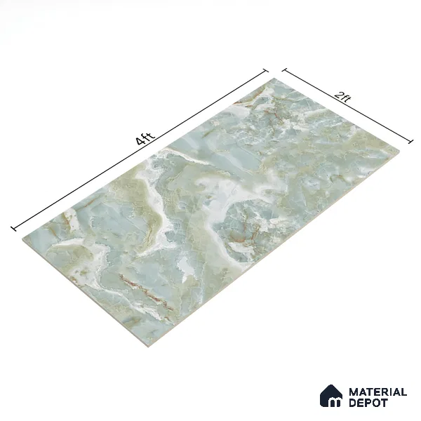 Marble Floor & Wall Tile TL 05571 Natural Strom 4 ft x 2 ft Glossy Finish Vitrified Tile - 9 mm (Random 5)