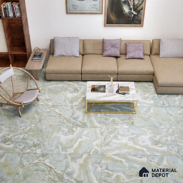 Marble Floor & Wall Tile TL 05571 Natural Strom 4 ft x 2 ft Glossy Finish Vitrified Tile - 9 mm (Random 5)