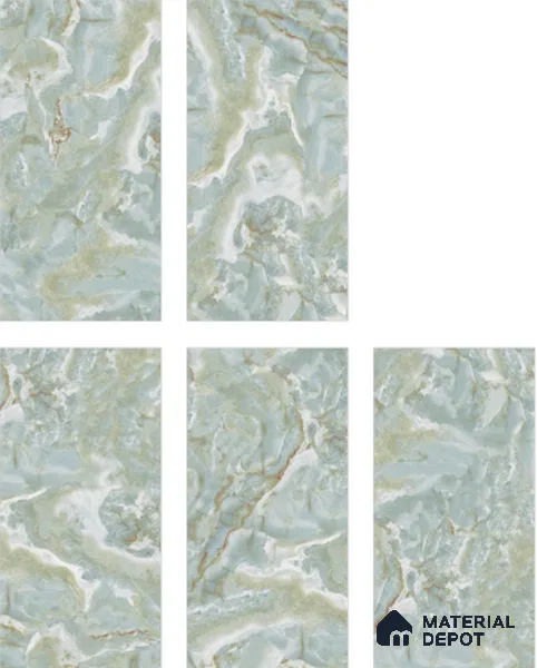 Marble Floor & Wall Tile TL 05571 Natural Strom 4 ft x 2 ft Glossy Finish Vitrified Tile - 9 mm (Random 5)